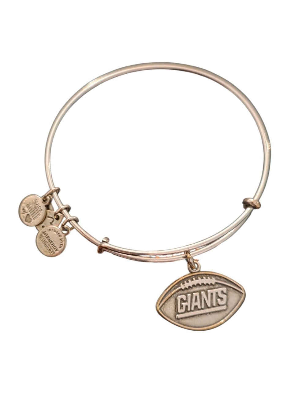 Alex and Ani Silver New York Giants Football Charm Bangle